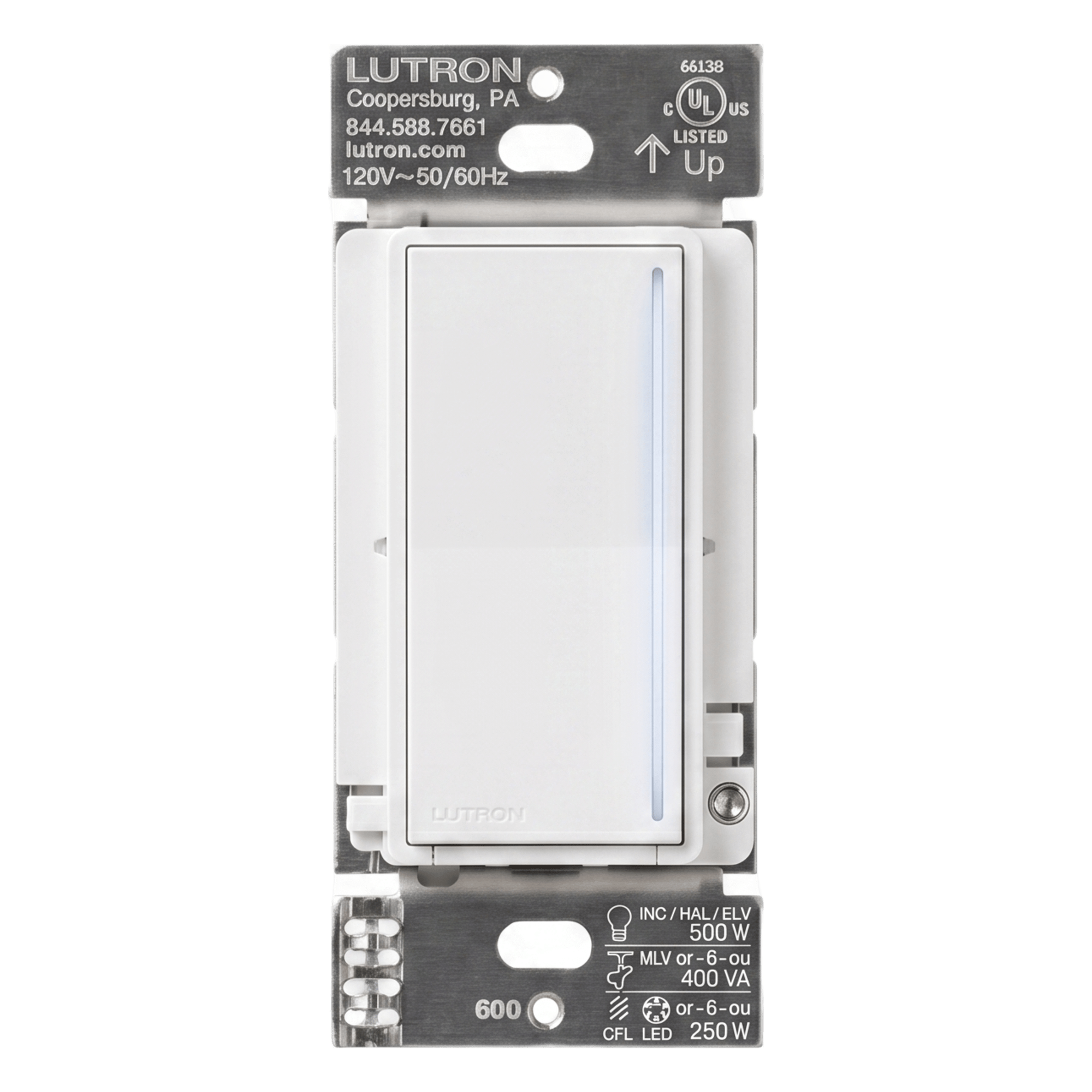 Atenuador de Pared Táctil / 250 W LED+ / 500 W Incandescente / 120 V / Neutro Requerido / Fase Seleccionable / RadioRA 3 — LUTRON RADIORA 3 · SKU RRSTPRONWH