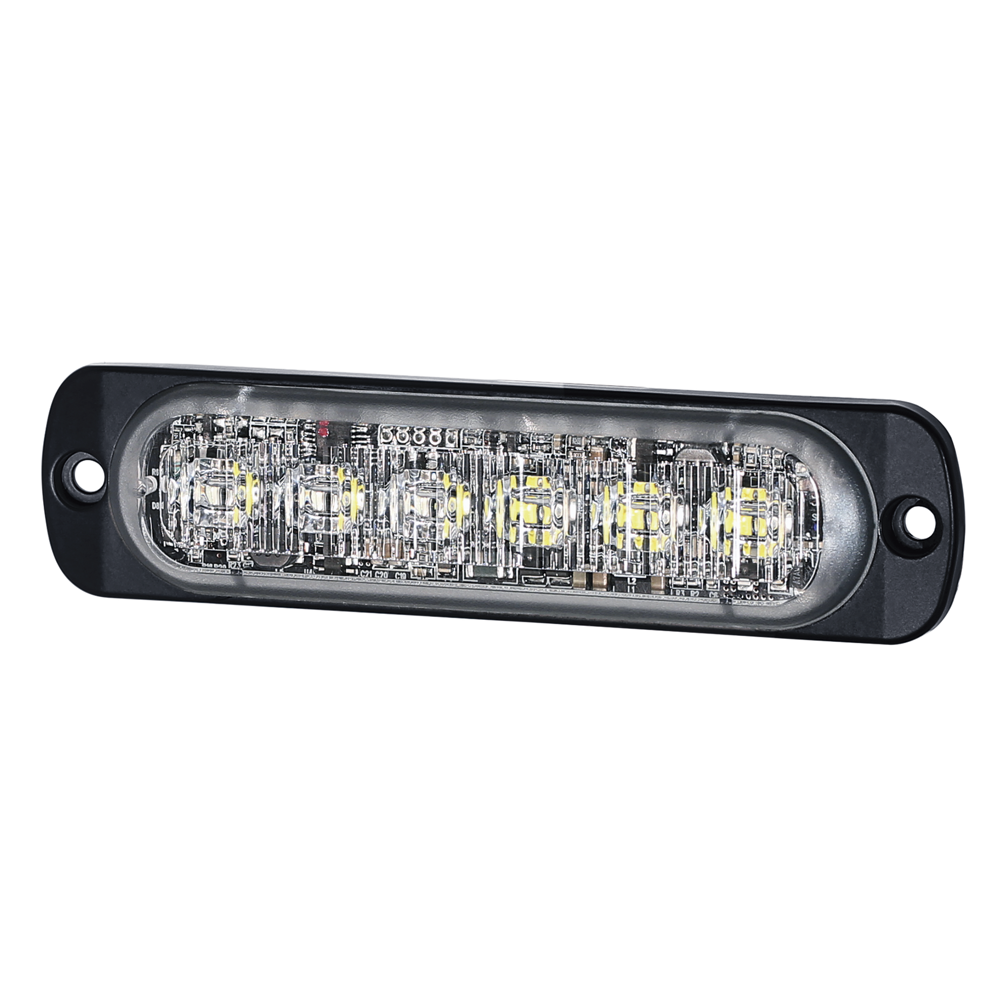 Luz Auxiliar LED / 12 LED / Rojo/Azul / Perfil Ultra Delgado 9 mm / 28 Patrones / SAE J595 Clase 1 / ECE R65 Clase 1 — SIGNALPRO · SKU SP12RB