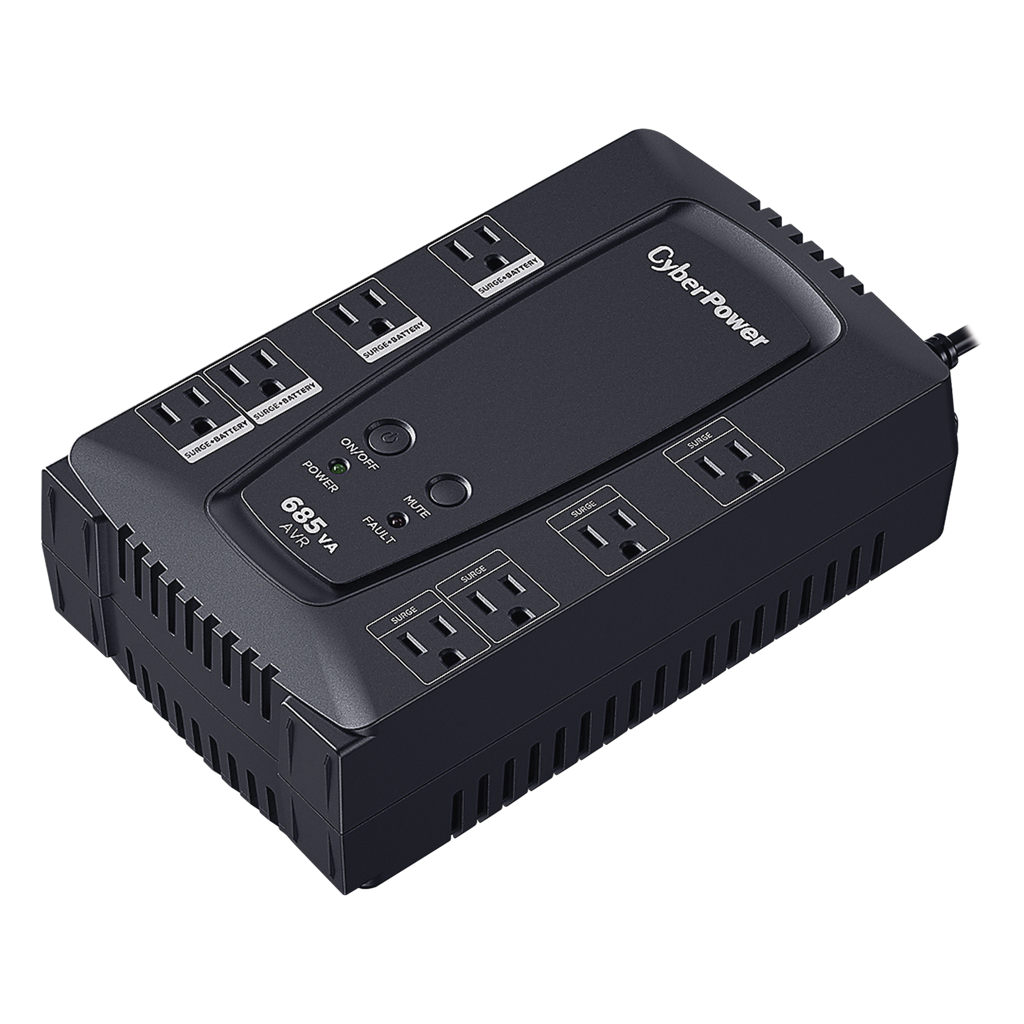 UPS de 685 VA/390 W, Topología Línea Interactiva, Entrada 120 Vca NEMA 5-15P, Tipo Gabinete Compacto, Con 8 Tomas NEMA 5-15R