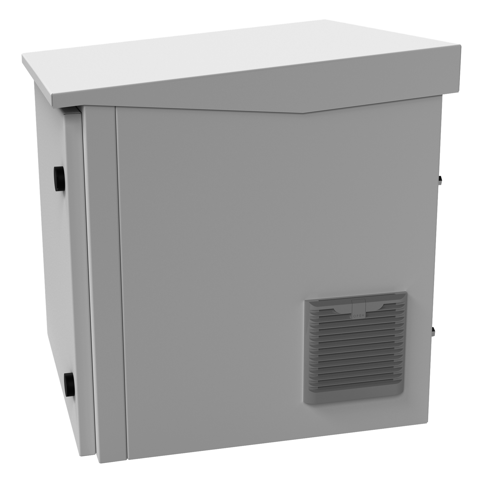 Gabinete de Exterior con Rack 19" / 9U / Ventiladores con Termostato Ajustable / Acero Galvanizado / Gabinete Armado