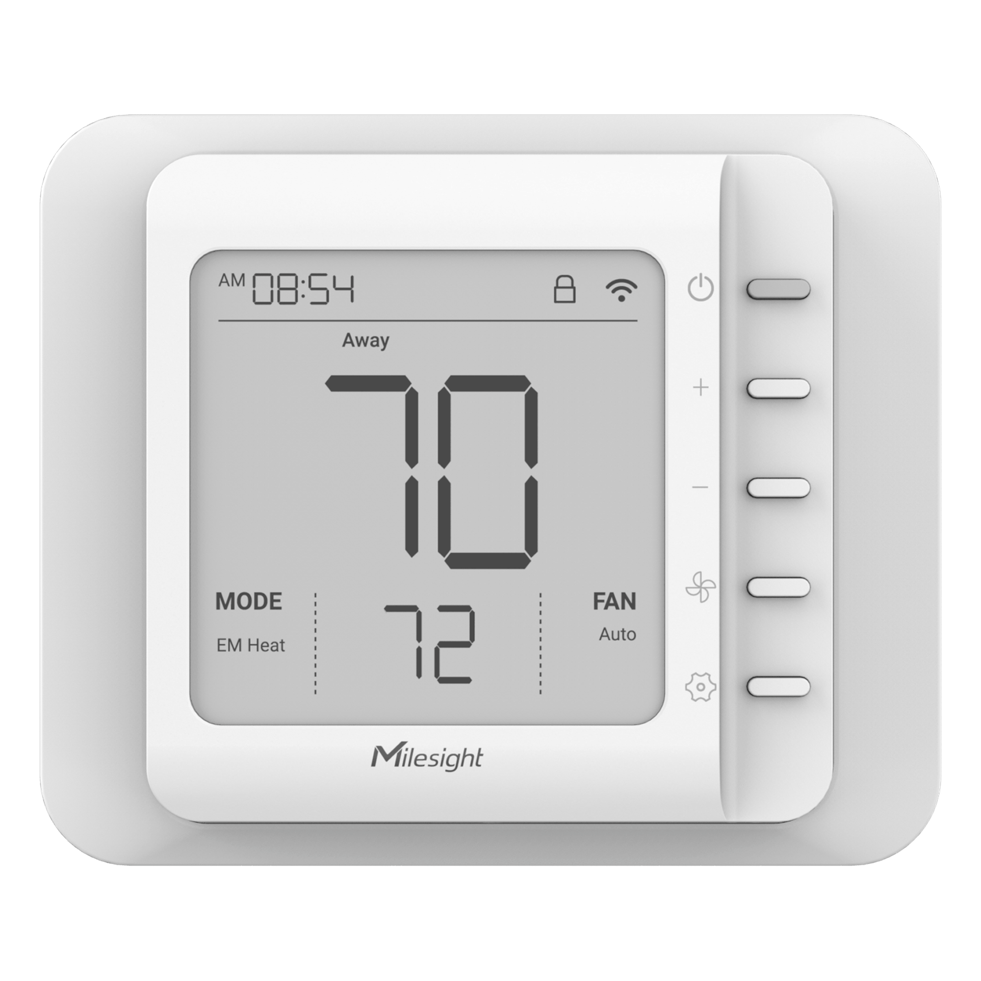 Termostato LoRaWAN / 4 Etapas Calefacción + 2 Refrigeración / Control HVAC Inalámbrico / Automatización de Edificios — MILESIGHT · SKU WT201-915M