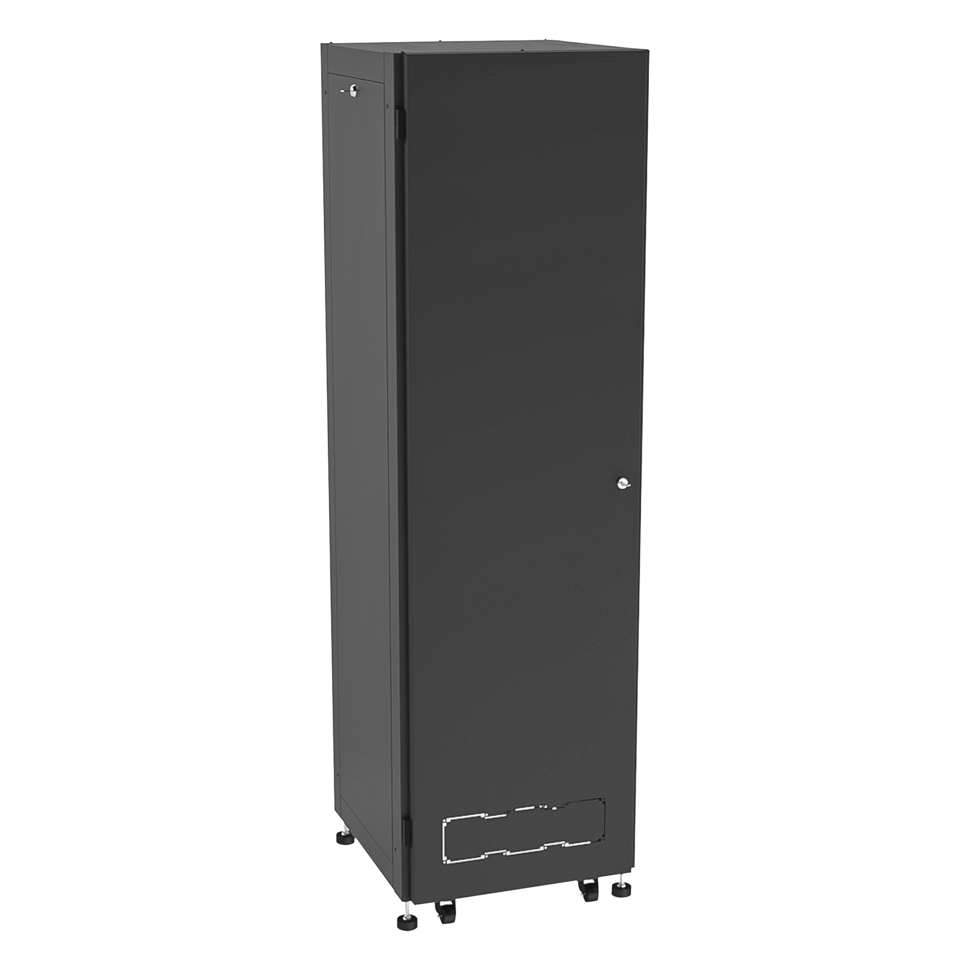 Gabinete Rack 19" / 42UR / 600 x 600 mm / Puerta Seguridad 3 Puntos / Cristal Templado / Laterales Desmontables