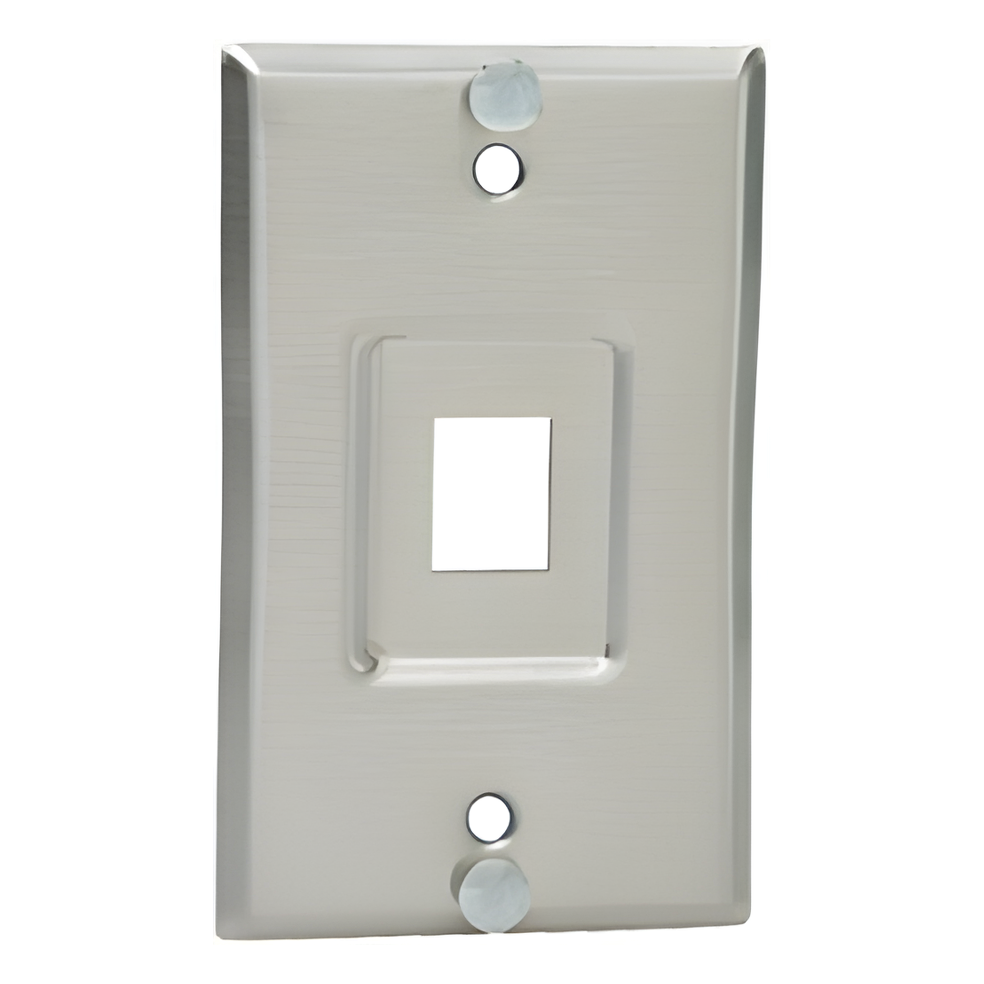 Placa de Pared Telefónica, Salida de 1 Puerto Keystone, de Acero Inoxidable