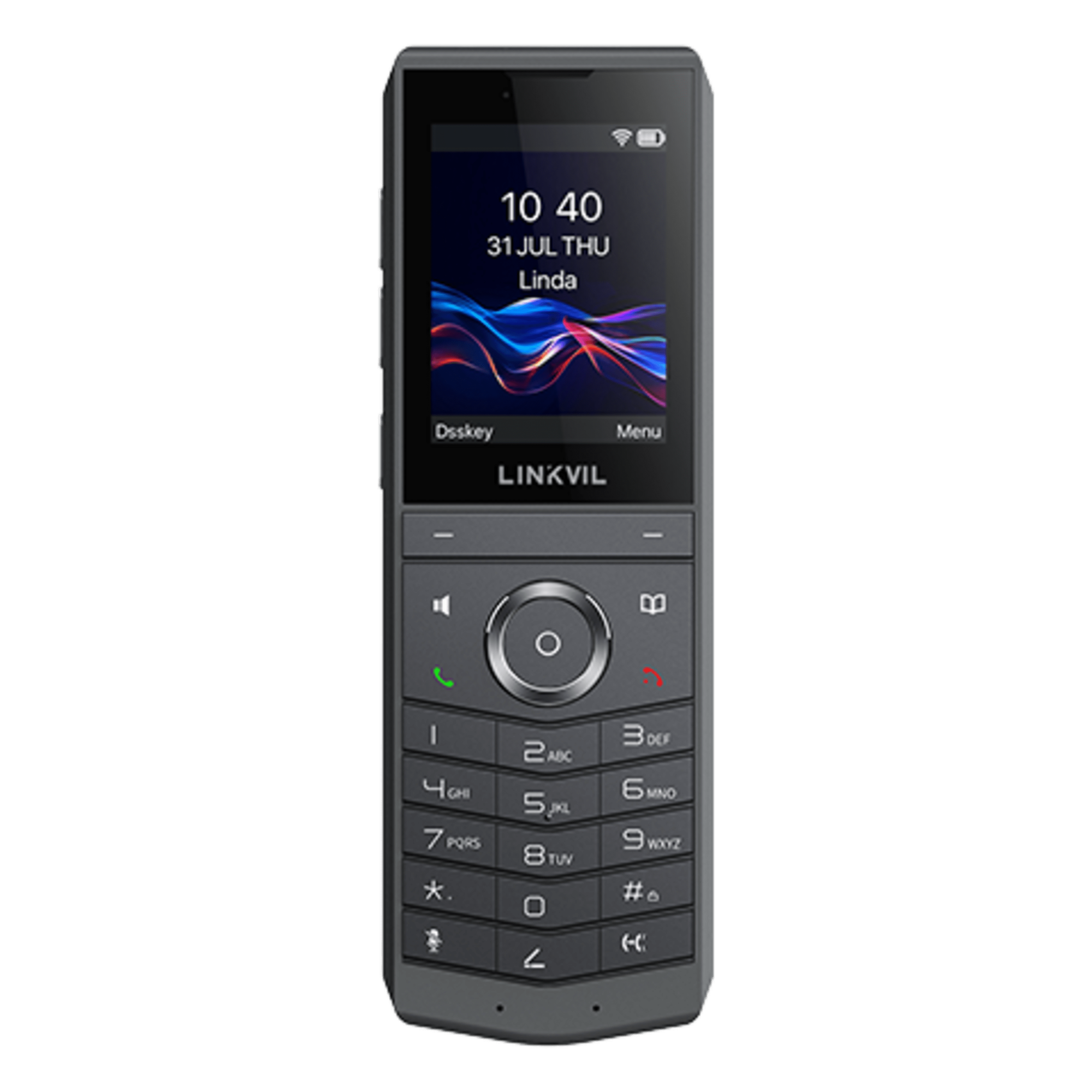 Teléfono IP Wi-Fi Portátil / Pantalla Color 2.4" 240x320 / Wi-Fi 6 Dual-Banda / Bluetooth 5.0 / Batería 3000mAh 13h Talk / Video H.264 4CIF / Resistencia Caídas 1.8 m (5.9 ft) / Conferencia 6 Vías / USB Type-C — FANVIL · SKU W620W