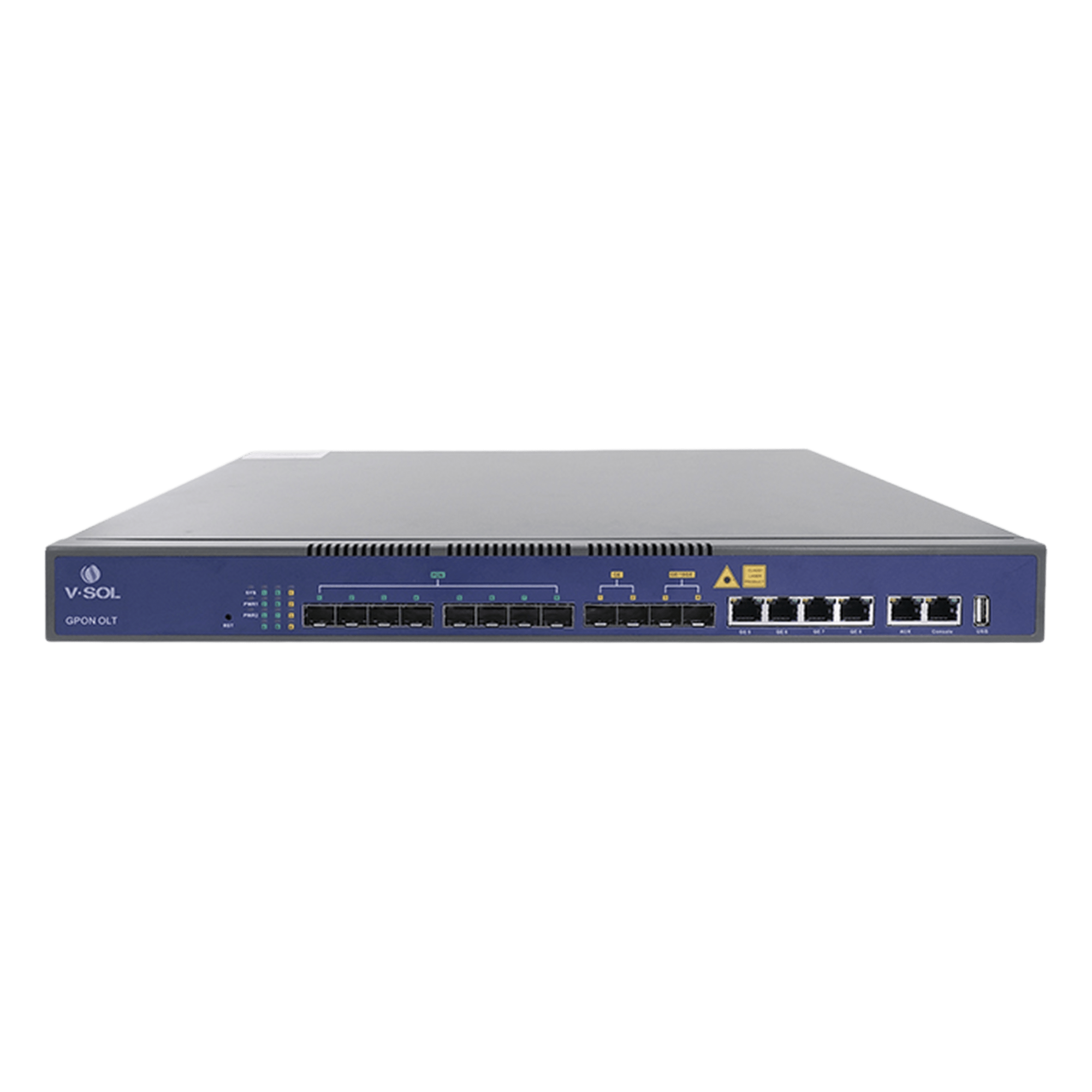 OLT GPON / 8 Puertos PON / 4 GE + 2 SFP + 2 SFP+ Uplink / 1,024 ONUs / 20 km / 1.45 ft Rack — V-SOL · SKU V1600G-1B