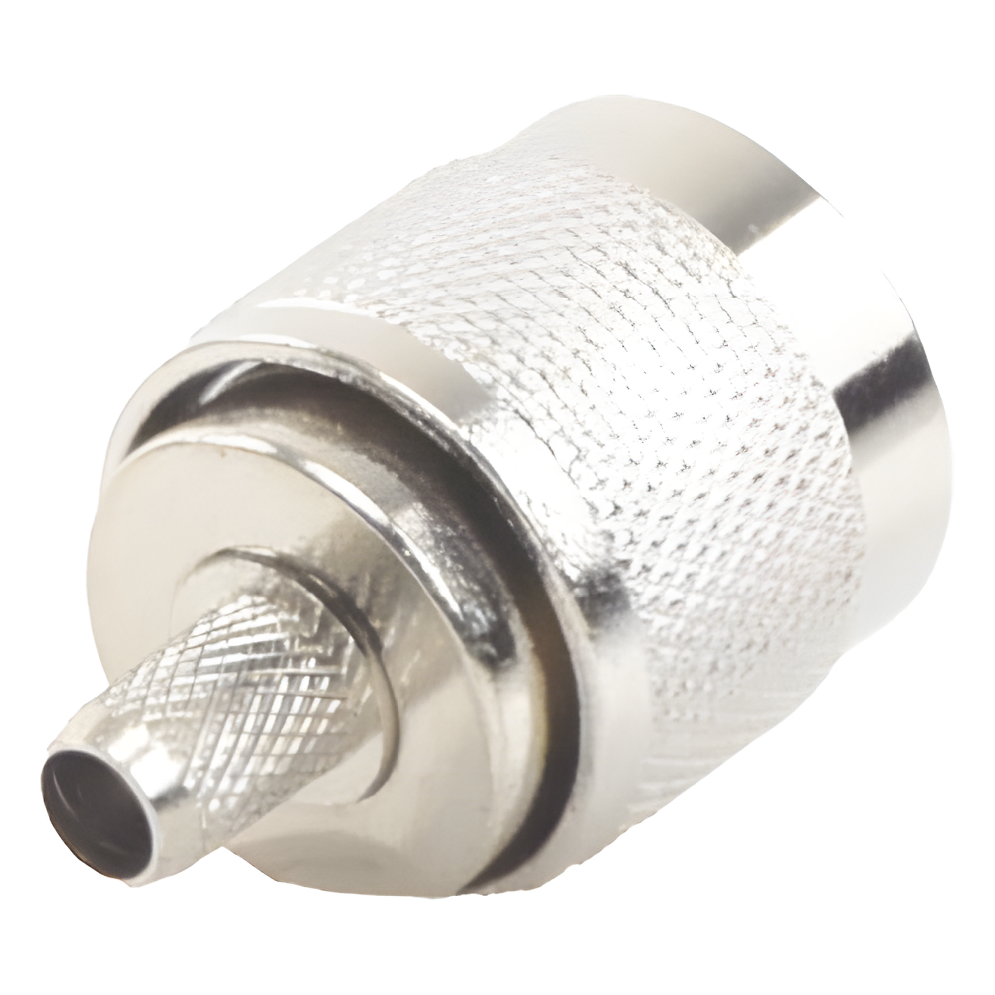 Conector N Macho / Anillo Plegable / 75 Ohm / RG-59 / Níquel-Oro-Teflón / Montaje en Línea — EPCOM TITANIUM · SKU TT-CON-532