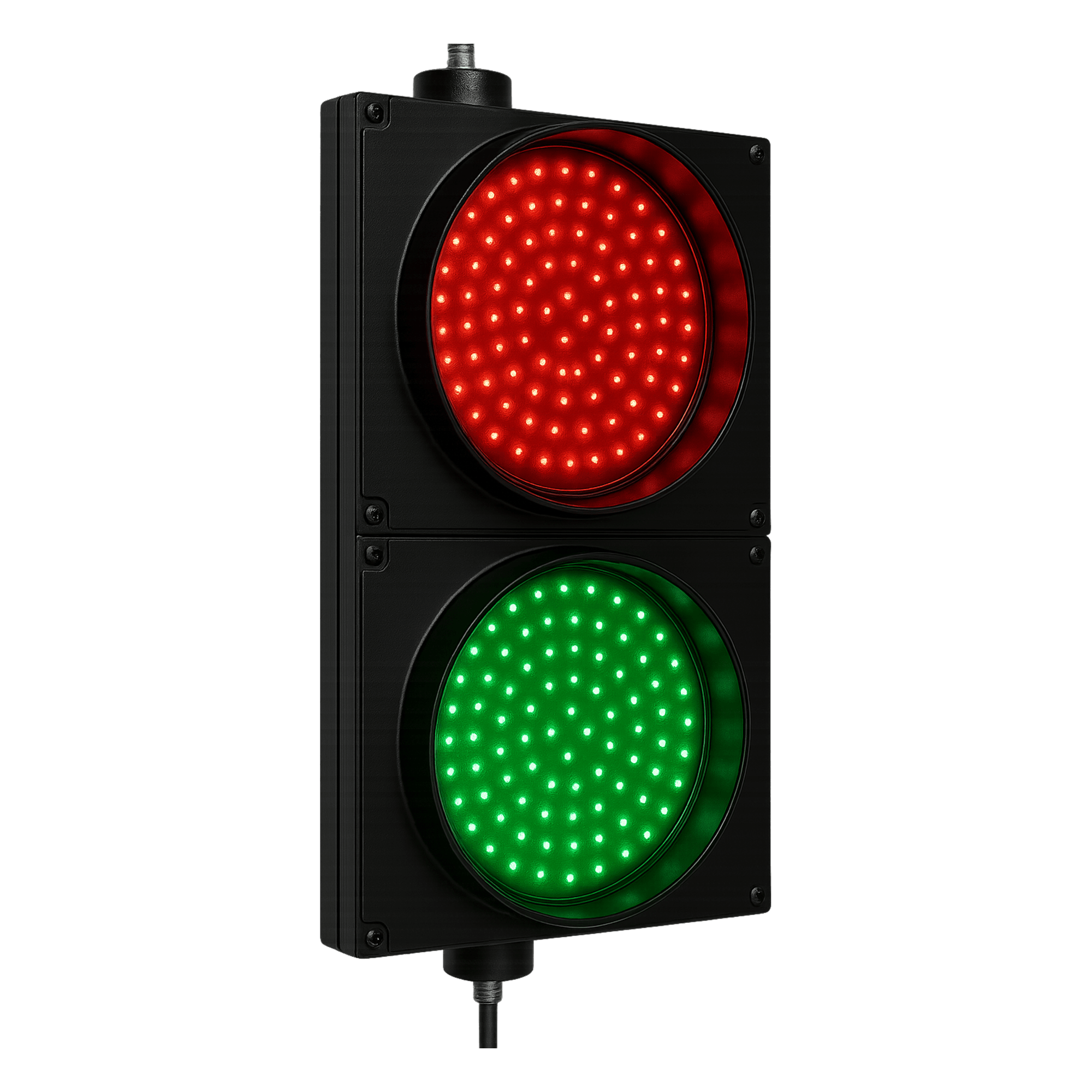 Semáforo LED / Diámetro 20 cm / Rojo y Verde / 90 LEDs por color / 10 W / IP Hermético / 110 VCA — ACCESSPRO · SKU PRO-LIGHT-LED
