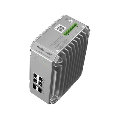 Switch Industrial PoE hasta , Ideal para temperaturas Extremas y protección contra descargas, 4 Puertos Gigabit PoE 802.3 af/at, 2 puertos SFP Administrable Cloud