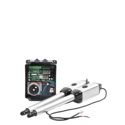 Kit de brazos para automatizar portones vehiculares abatibles de 2 hojas/ 3 Mts / 300 Kg / Uso solo residencial / Compatible con respaldo de energía 