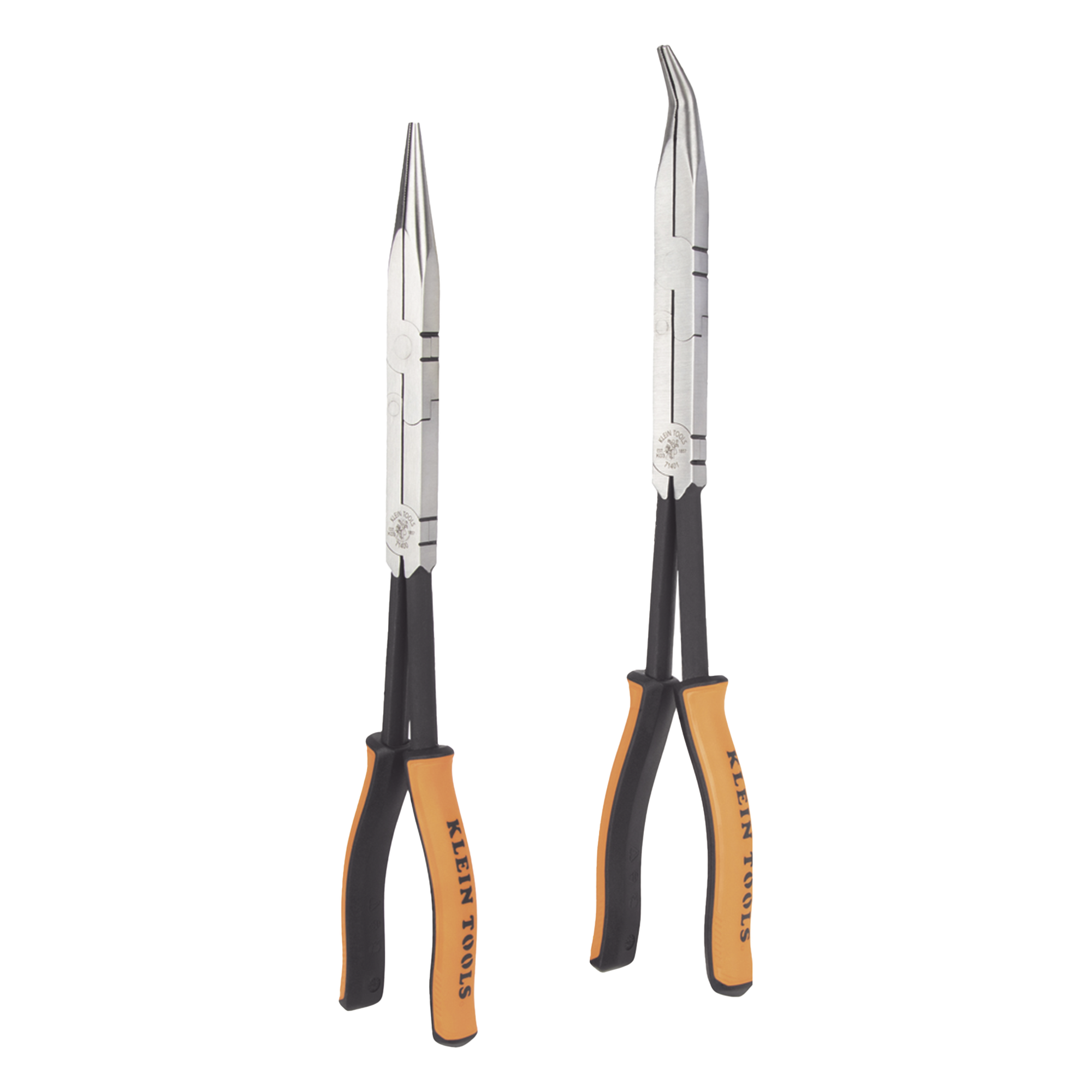 Juego de Pinzas de Punta Doblada y Aguja / 33 cm (13'') / Alcance Extendido / Acero Aleado Cementado — KLEIN TOOLS · SKU 71402
