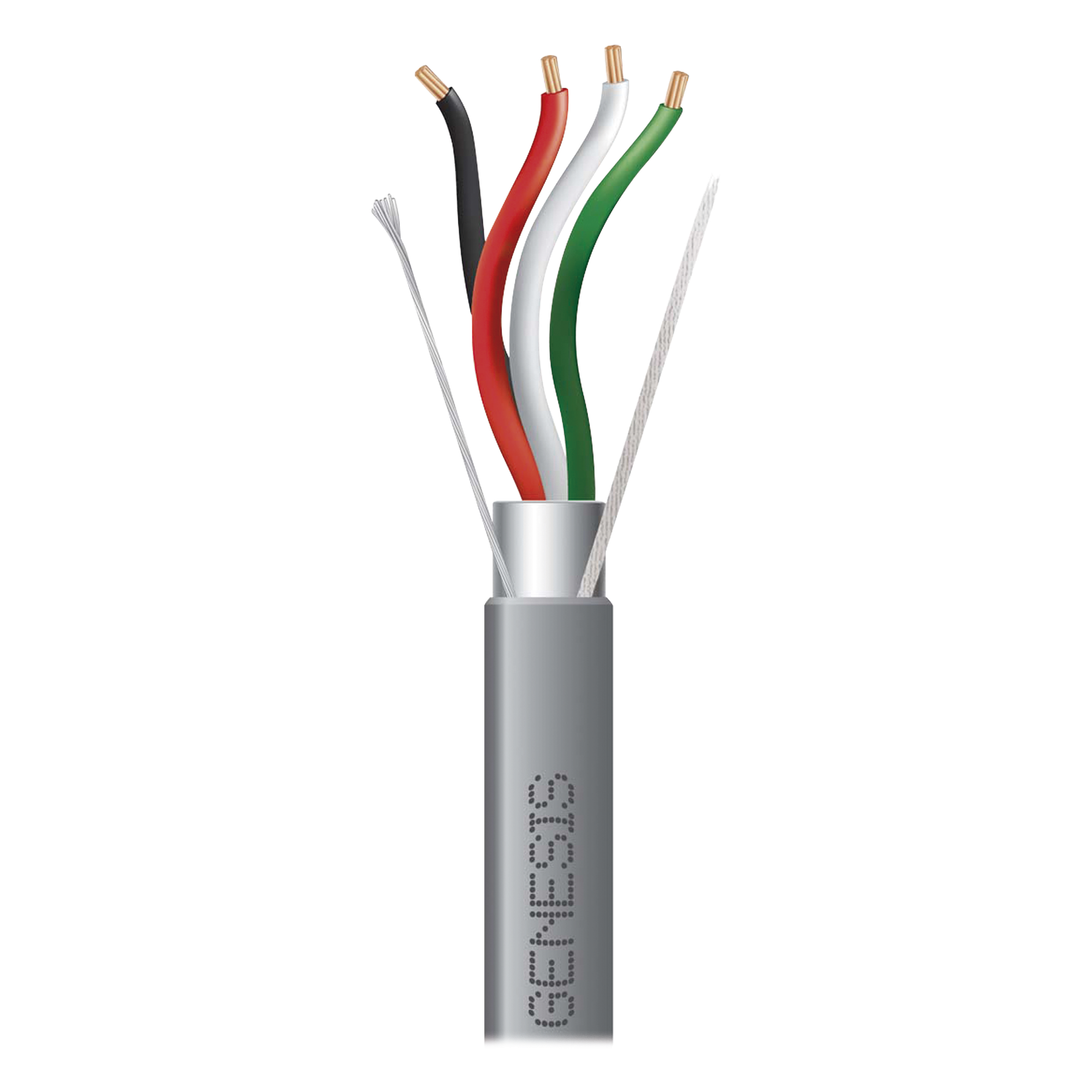 Cable para Alarma / 2 Pares 18 AWG / Bobina 305 m (1000 ft) / Blindado / Riser / Gris — GENESIS · SKU 2215-1009/1000
