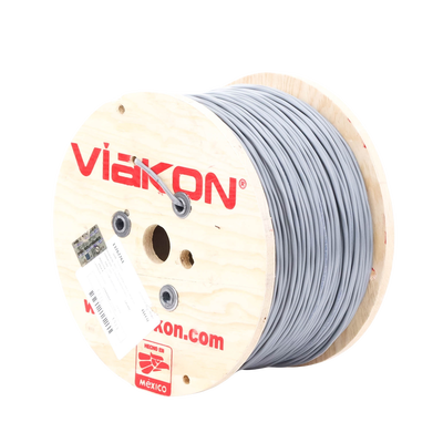 Cable 2 x 18 AWG / Blindado / 305 Metros (1000 Pies) / Riser / UL / Color Gris / Hecho en México
