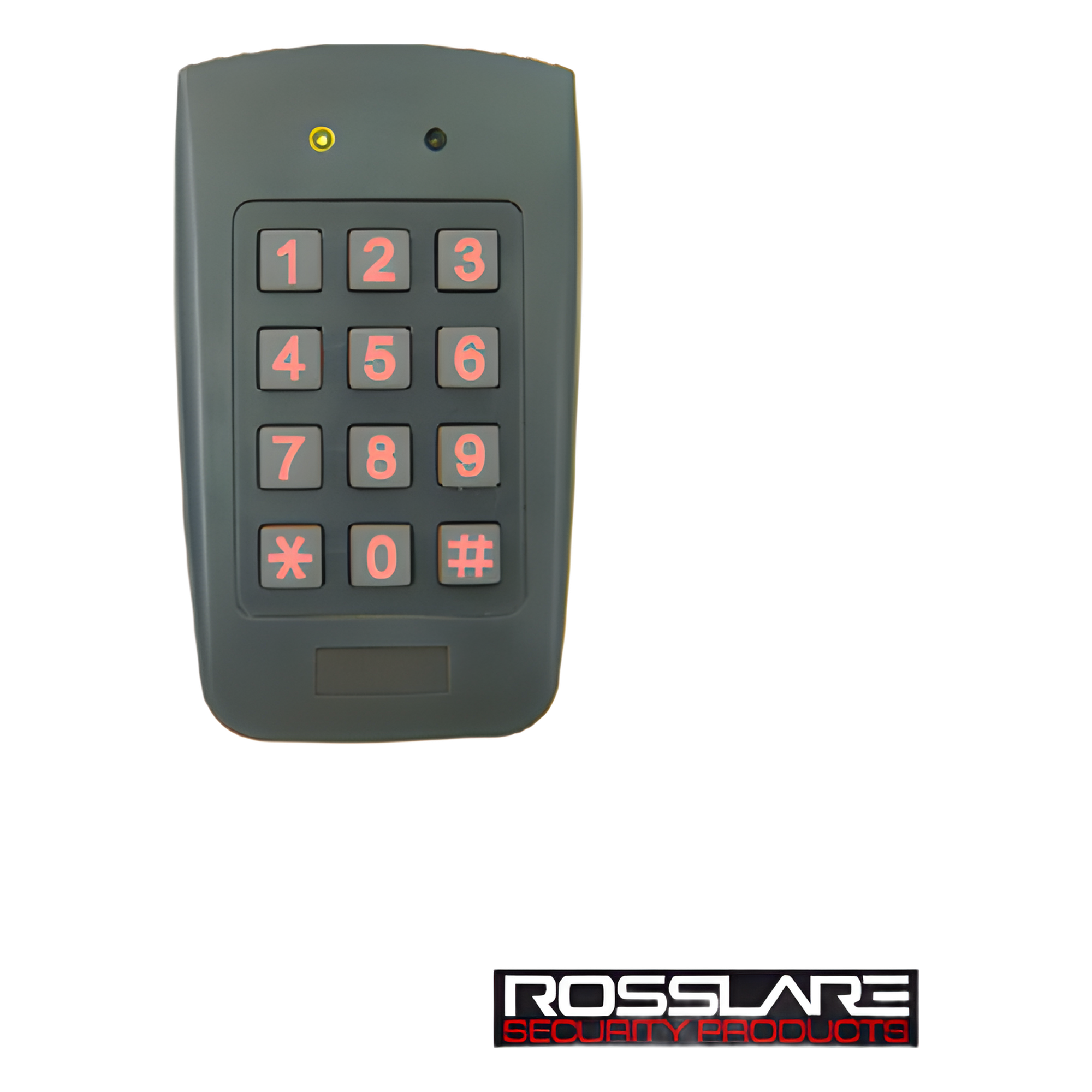 Lectora de Proximidad con Teclado / Salida Wiegand 26 Bits / Uso Exterior / Alcance 10 cm / LED Bicolor / 12 VCC — ROSSLARE SECURITY PRODUCTS · SKU AY-F64
