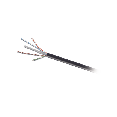 Bobina de Cable UTP de 4 Pares, Para Exterior con Gel, Cat6 (23 AWG), Industrial para Climas Extremos, Enterrado Directo, Color Negro, 305 Metros (1000 Pies)