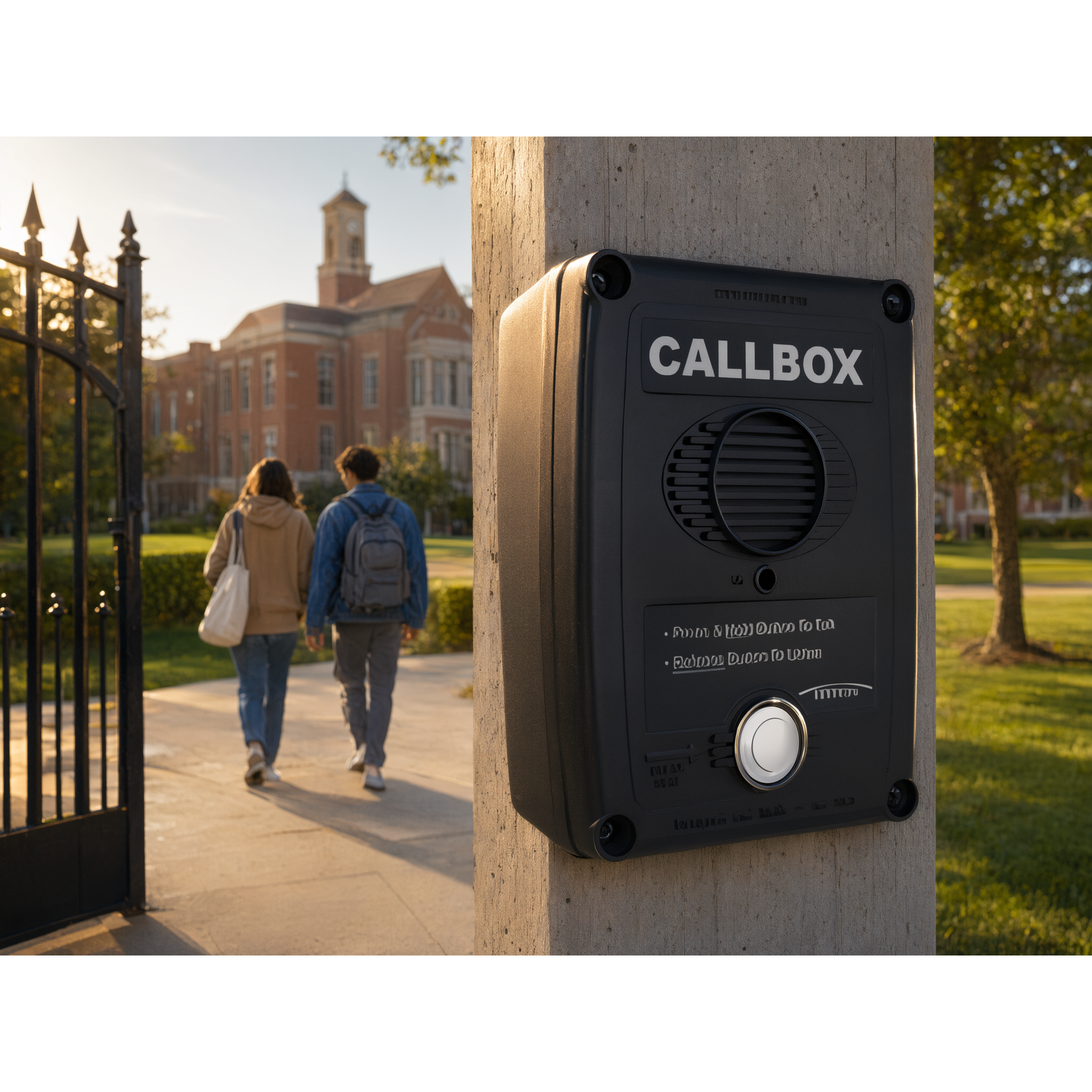 Callbox Inalámbrico UHF / 450-470 MHz / Gabinete de Policarbonato Resistente / PTT Antivandálico / Grabación de Mensajes / Uso en Exteriores