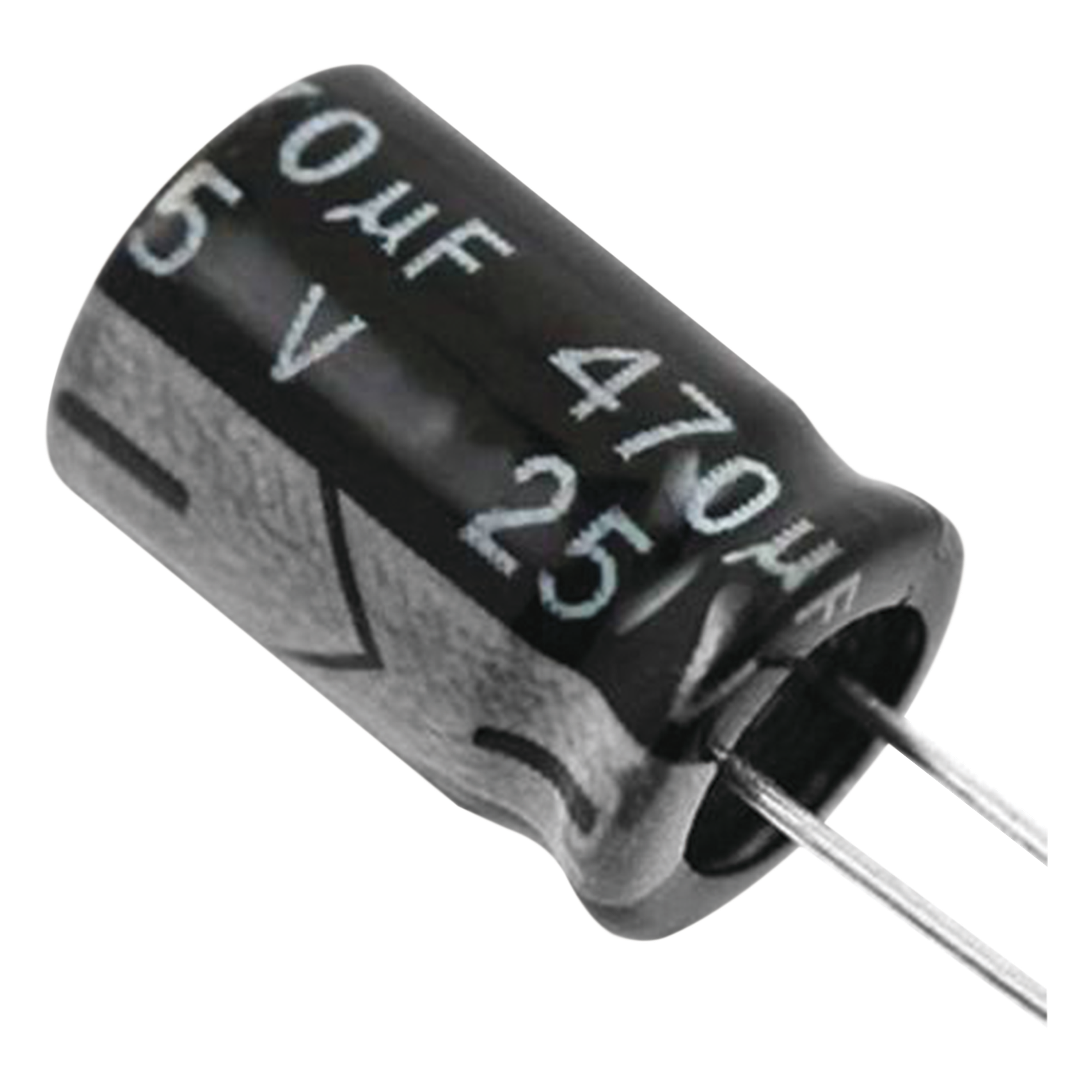 Capacitor Electrolítico Radial / 470 µF / 25 Vcc / 105 °C / 8 x 15 mm — SYSCOM · SKU CE470/25V