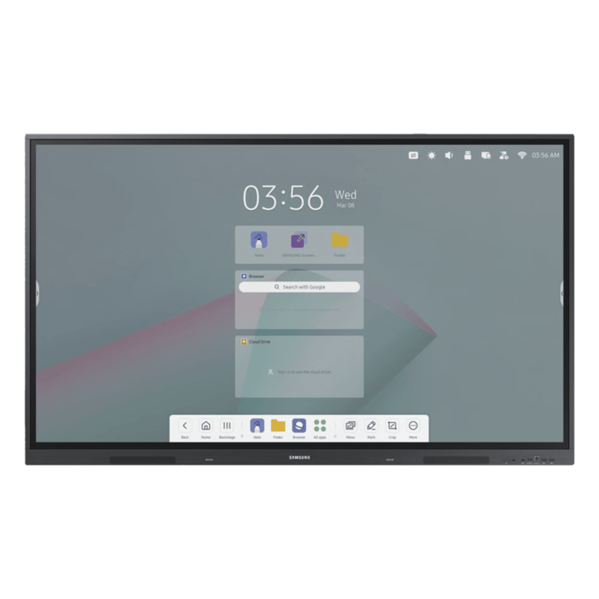 Pantalla Interactiva / 75" / 4K UHD 3840x2160 / Táctil IR 8 ms / Brillo 400 nits / Android 14 EDLA / Wi-Fi y Bluetooth / VESA 800x400 — SAMSUNG ELECTRONICS · SKU WA75FA
