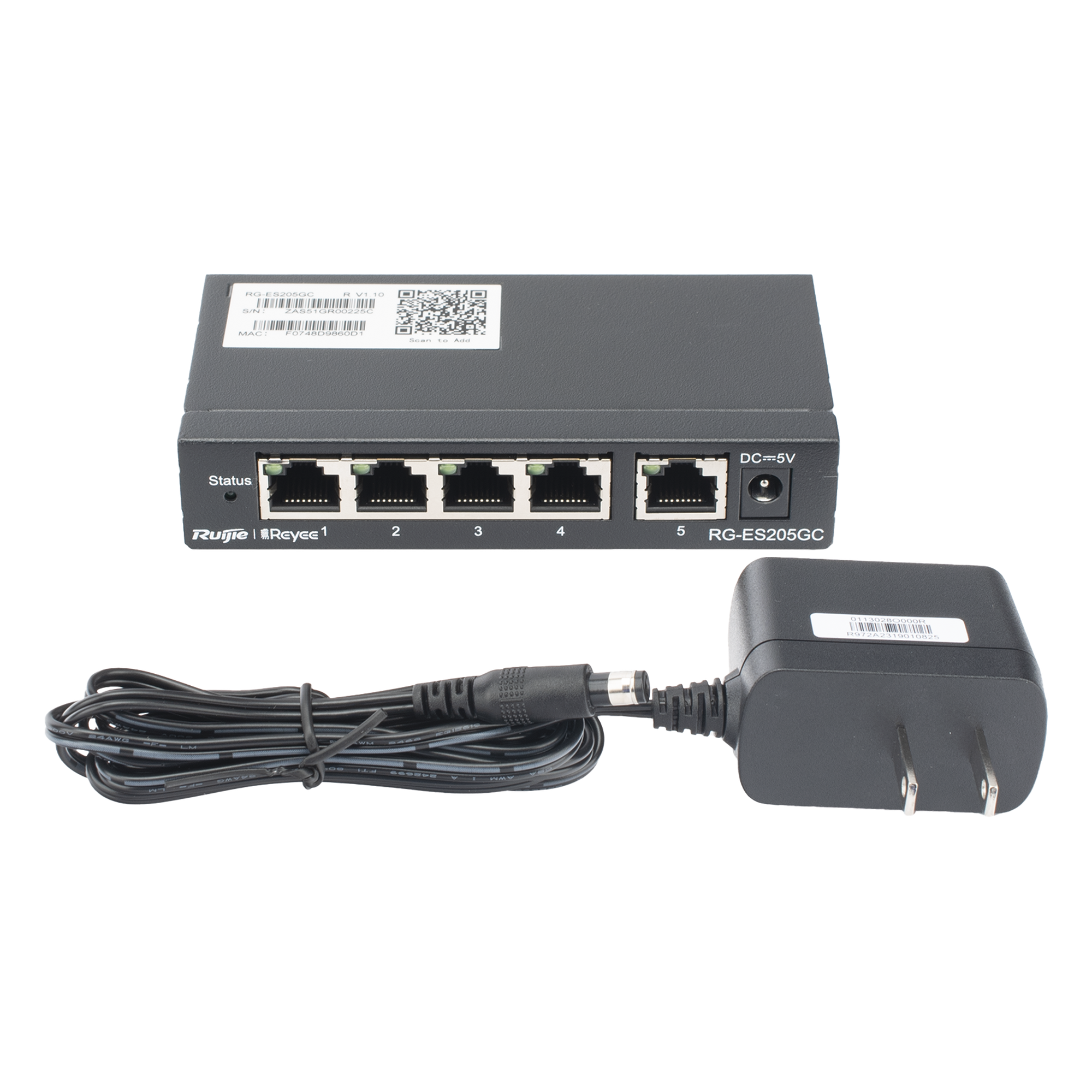 Switch Administrable / 5 Puertos Gigabit / Capacidad 10 Gbps / Gestión Cloud y Móvil / 16 VLANs / 5W Máximo