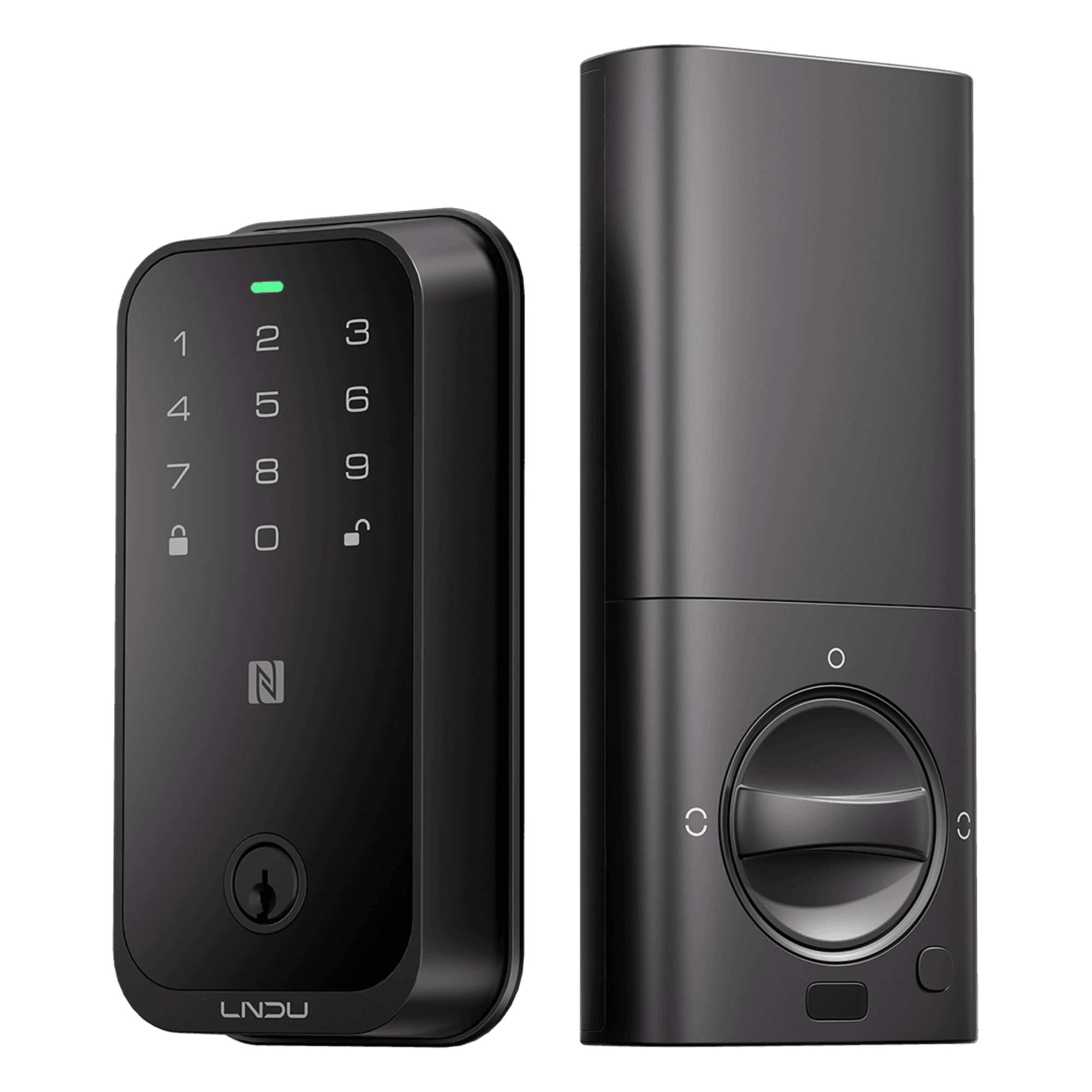 Cerradura Inteligente con Huella Digital / WiFi Integrado / Compatible Apple HomeKit / Teclado Táctil / Alimentación Dual 8 Baterías AA / IP54 — LNDU · SKU HK01W