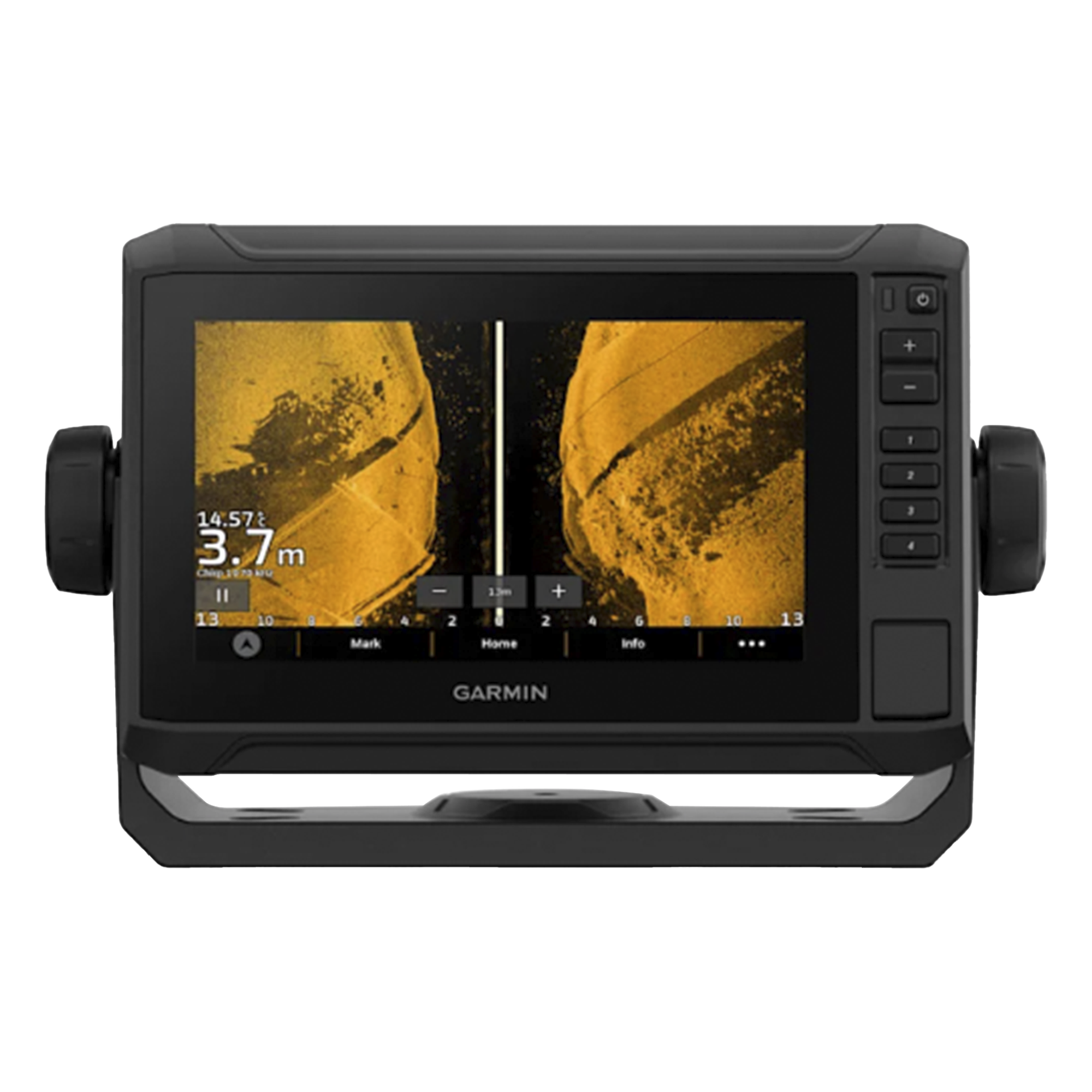Plotter de Navegación / Pantalla Táctil WVGA 7" / GPS Multibanda y Multiconstelación / Sonda CHIRP con ClearVü y SideVü / AIS y DSC / IPX7 / NMEA 2000 — GARMIN · SKU 10-02683-00