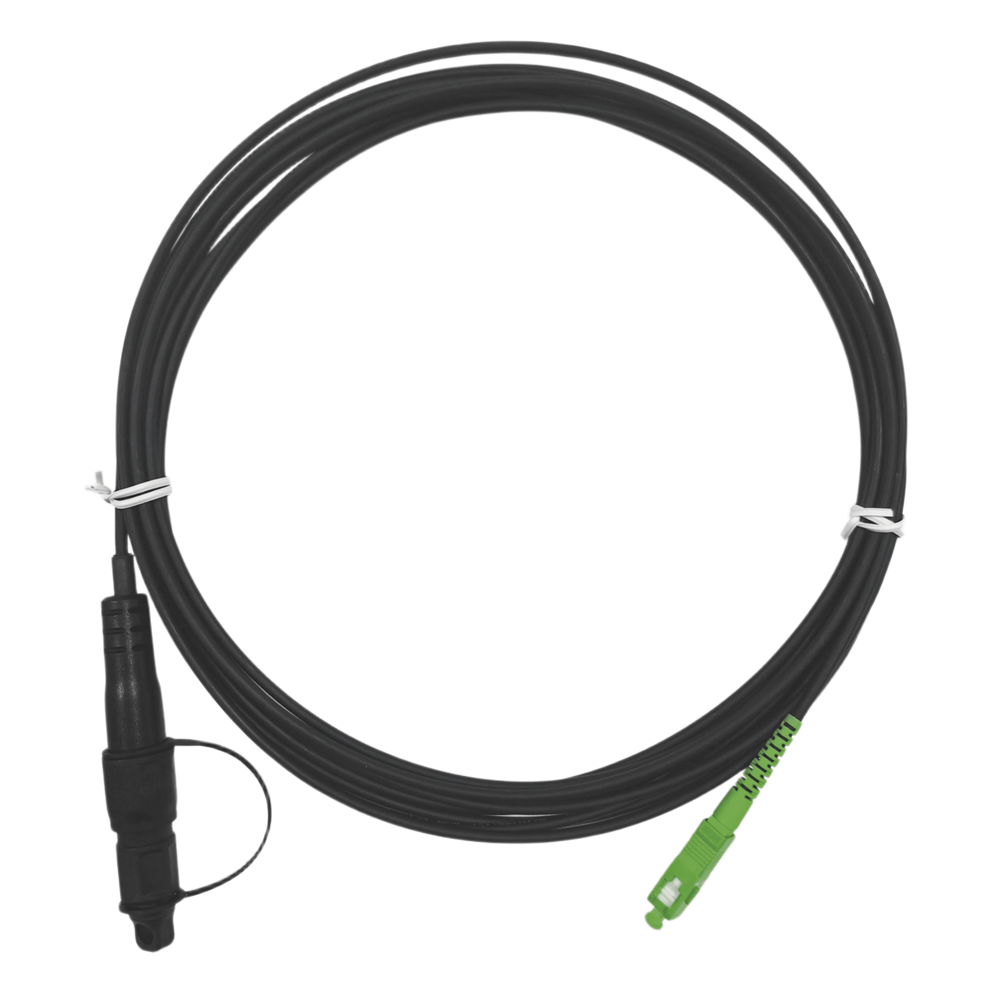 Jumper de Fibra Óptica / SC/APC a Caja FDP460 / Redondo / 5 m (16.40 ft) / Forro 3 mm / G657A2 / Negro / Simplex — FIBERHOME · SKU OFC-S1-BK-SA-H1A-30-5-2601