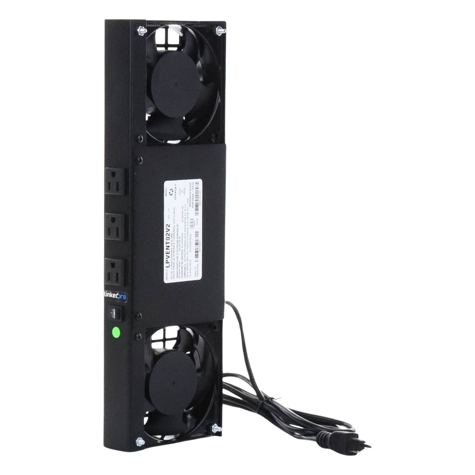 Kit de Ventilación Forzada / 2 Ventiladores 12x12 cm / 3 Tomas NEMA 5-15R / 110 Vca / 15A Máx / Cable 1.7 m / 5.6 ft