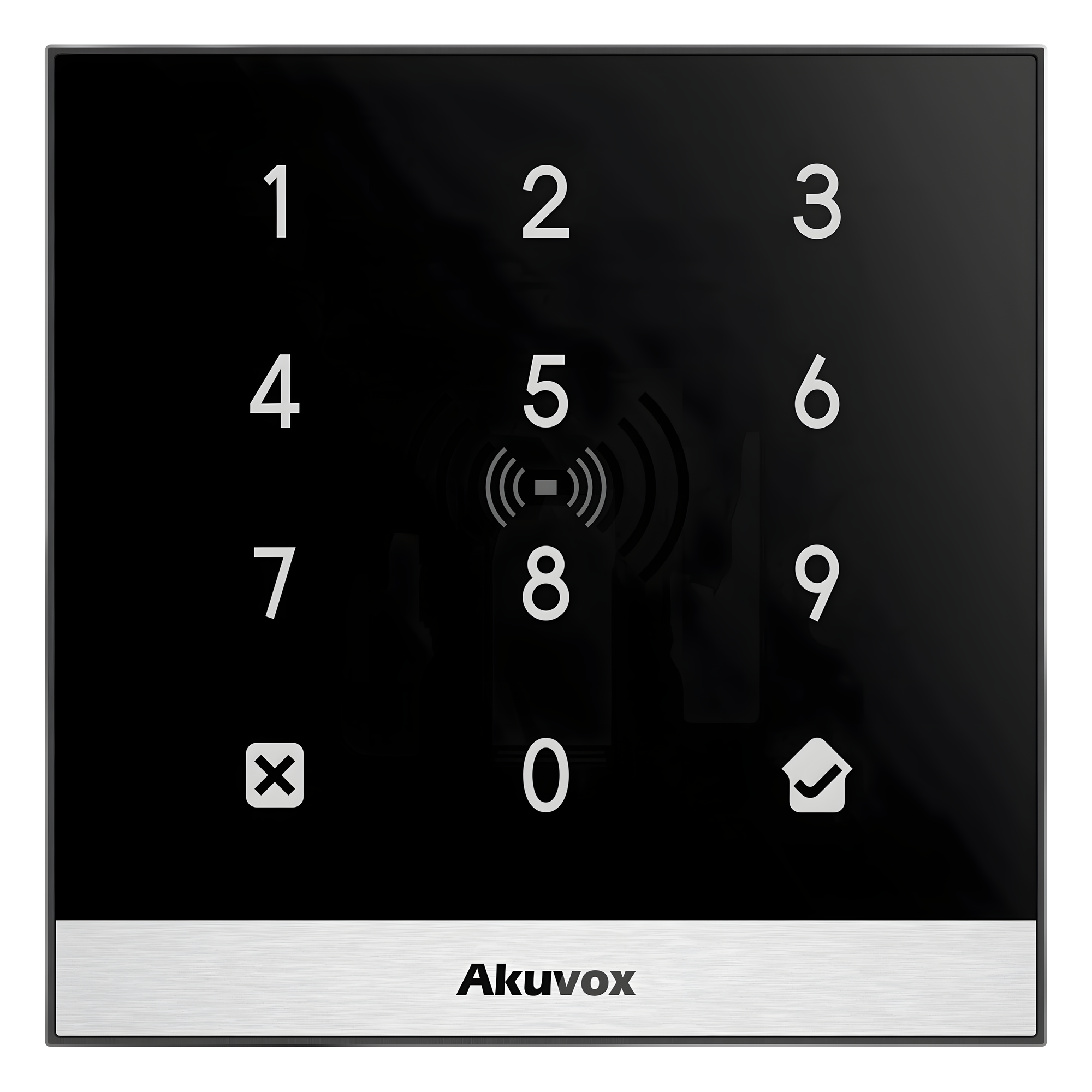 Teclado de Control de Acceso / Gestión en la Nube / PoE / Lector NFC y Tarjetas 125 kHz / MIFARE 13.56 MHz / IP65 / 1 Puerta / PIN Temporal — AKUVOX · SKU A02KIT